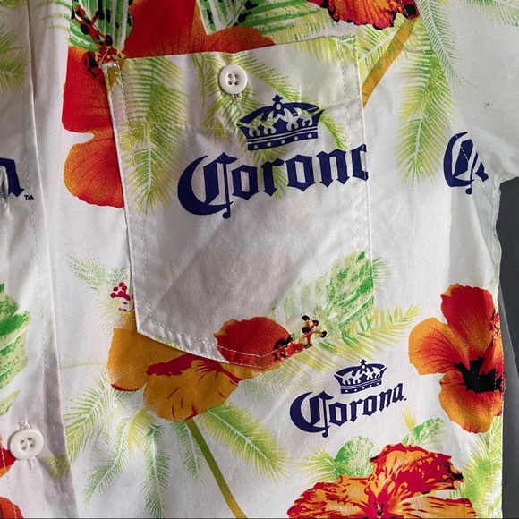 🌺 Corona Button-Down Hawaiian Shirt M - Picture 9 of 9